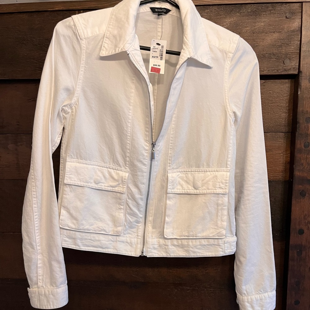 RW and Co white brand new cotton jacket.